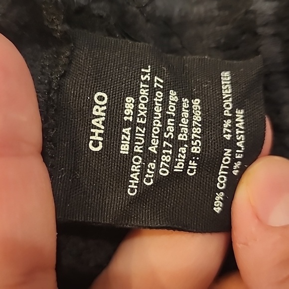 Charo Ruiz Ibiza galit paneled stretch-lace and gauze Black Pants Size Small - Picture 9 of 9